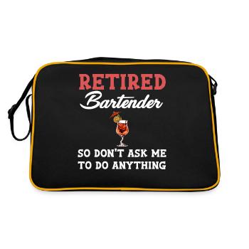 Barman à la retraite, alors ne me demandez pas - Sac Retro - noir/or - Dos