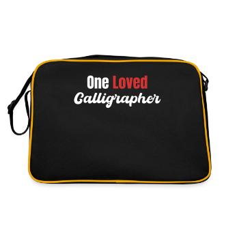 A beloved calligrapher, funny craftsmen, - Retro Bag - black/gold - Back