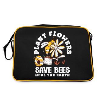 Apiculteur Heartbeat Nid d’abeille Amour Pollinisation - Sac Retro - noir/or - Dos
