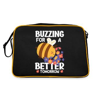 Apiculteur Heartbeat Nid d’abeille Amour Pollinisation - Sac Retro - noir/or - Dos
