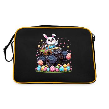Monster Truck Boys Panier de Pâques Lapin de Pâques Kawaii - Sac Retro - noir/or - Dos