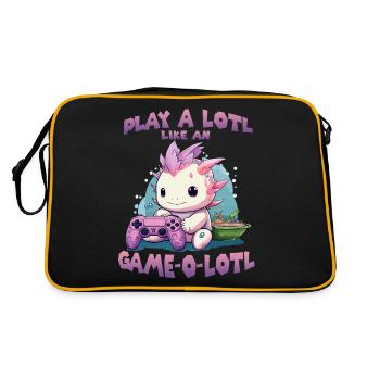 Kawaii Axolotl Anime T for gamer hobby streamer - Retro Bag - black/gold - Back