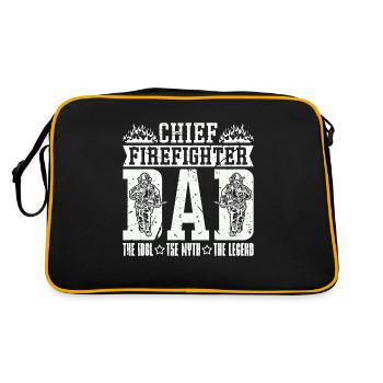 Chef pompier Papa L’idole Le mythe Pompier - Sac Retro - noir/or - Dos