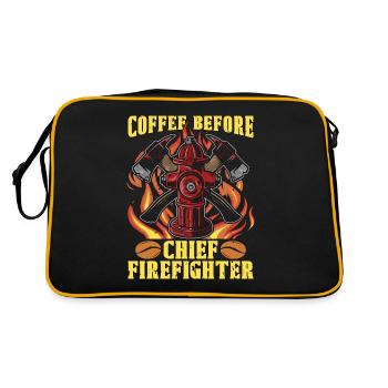 Chef pompier café pompier amateur de café - Sac Retro - noir/or - Dos