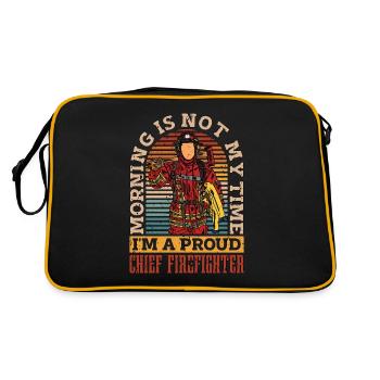Chef pompier Le matin n’est pas mon heure pompier - Sac Retro - noir/or - Dos