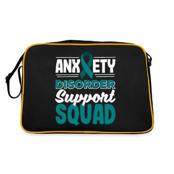 Teal Ribbon PTSD Stress Anxiety Disorder - Retro Bag - black/gold - Back