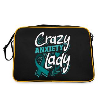 Teal Ribbon PTSD Stress Anxiety Disorder - Retro Bag - black/gold - Back