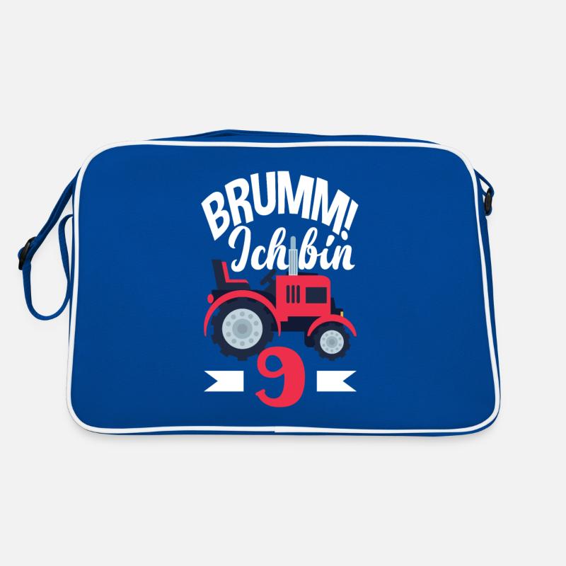 9. Geburtstag Traktor 9 Jahre Geburtstagsshirt Retro Tasche