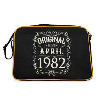 Vintage - Original since April 1982 Geburtstag - Retro Tasche - Schwarz/Gold - Hinten