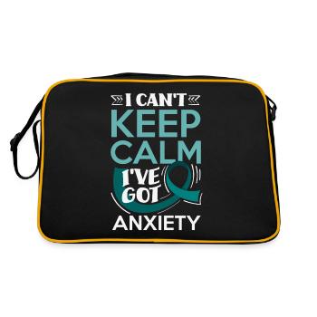 Teal Ribbon PTSD Stress Anxiety Disorder - Retro Bag - black/gold - Back