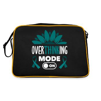 Teal Ribbon PTSD Stress Anxiety Disorder - Retro Bag - black/gold - Back