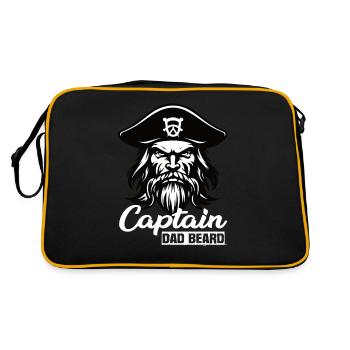 Captain Dad Beard Captain Boat Sailing Sailor - Retro Bag - black/gold - Back