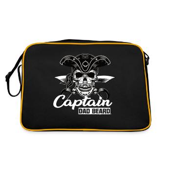 Captain Dad Beard Captain Boat Sailing Sailor - Retro Bag - black/gold - Back