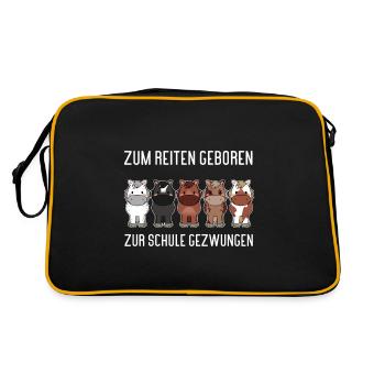 Né pour rouler, forcé d’aller à l’école - Sac Retro - noir/or - Dos