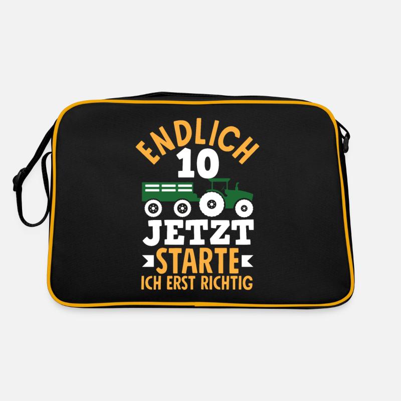 10e anniversaire tracteur 10 ans anniversaire chemise Sac Retro