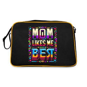 Mom Likes Me Best 13 - Retro Tasche - Schwarz/Gold - Hinten