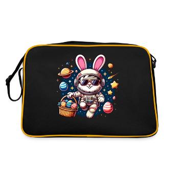 Lapin de Pâques Astronaute Garçons Filles Panier De Pâques - Sac Retro - noir/or - Dos