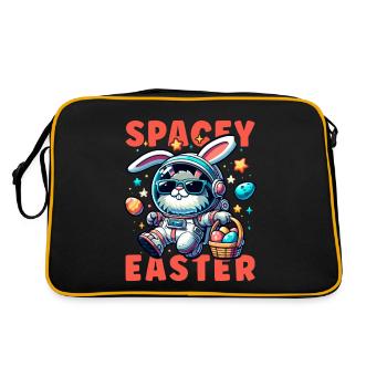 Lapin de Pâques Astronaute Garçons Filles Panier De Pâques - Sac Retro - noir/or - Dos