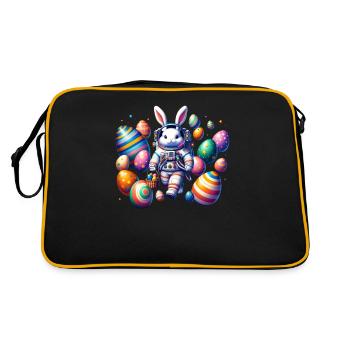Lapin de Pâques Astronaute Garçons Filles Panier De Pâques - Sac Retro - noir/or - Dos