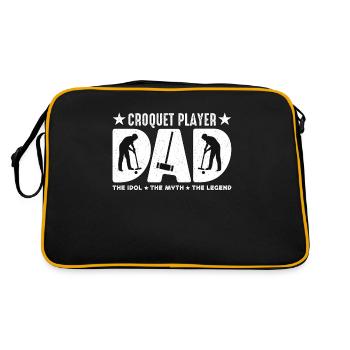 Joueur de croquet papa l’idole le maître de croquet - Sac Retro - noir/or - Dos
