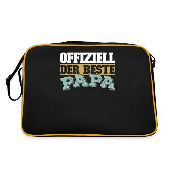 Vater Papa Best Dad - Retro Tasche - Schwarz/Gold - Hinten