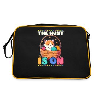 Cat Easter Hunt Is On - Retro Bag - black/gold - Back