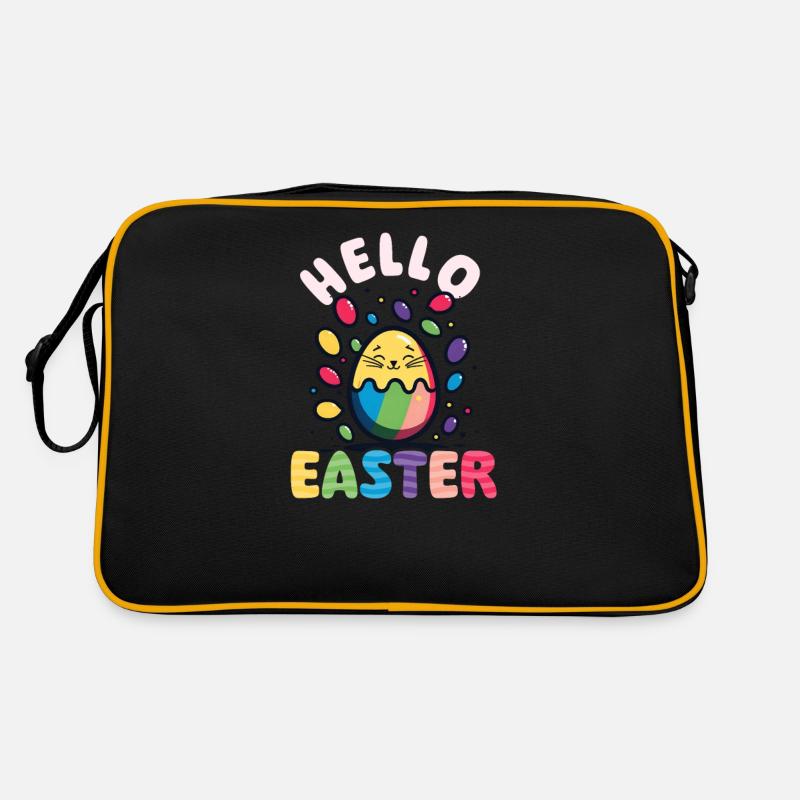 Katze Ostern Hallo Ostern Retro Tasche