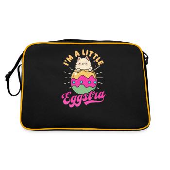 Cat Easter I'm Little Eggstra - Retro Bag - black/gold - Back