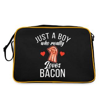 Funny Bacon Gifts - Retro Bag - black/gold - Back