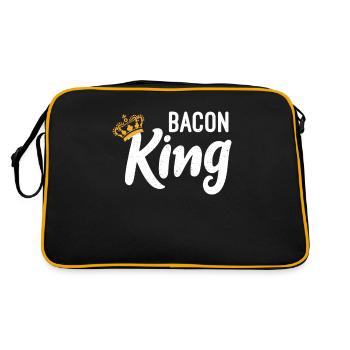 Funny Bacon Gifts - Retro Bag - black/gold - Back