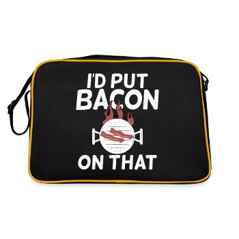 Funny Bacon Gifts - Retro Bag - black/gold - Back