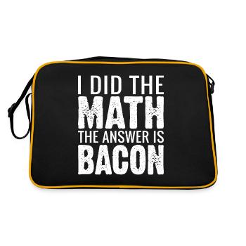Funny Bacon Gifts - Retro Bag - black/gold - Back