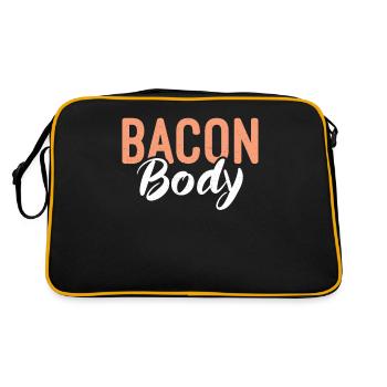 Funny Bacon Gifts - Retro Bag - black/gold - Back
