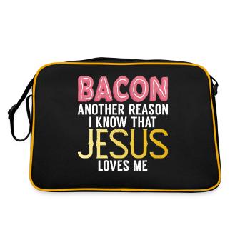 Funny Bacon Gifts - Retro Bag - black/gold - Back