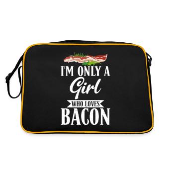 Funny Bacon Gifts - Retro Bag - black/gold - Back