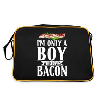 Funny Bacon Gifts - Retro Bag - black/gold - Back