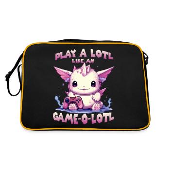 Axolotl T mignon pour les joueurs | Kawaii Stuff - Sac Retro - noir/or - Dos