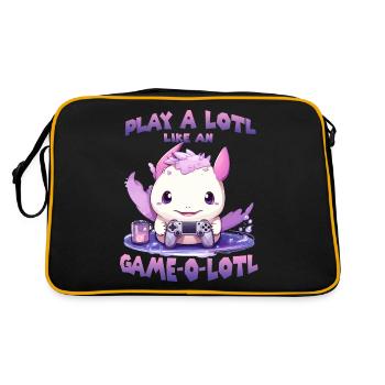 Axolotl T mignon pour les joueurs | Kawaii Stuff - Sac Retro - noir/or - Dos