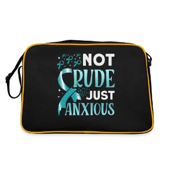Teal Ribbon PTSD Stress Anxiety Disorder - Retro Bag - black/gold - Back