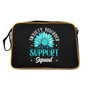 Teal Ribbon PTSD Stress Anxiety Disorder - Retro Bag - black/gold - Back