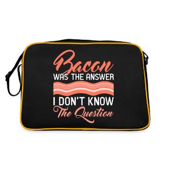 Funny Bacon Gifts - Retro Bag - black/gold - Back