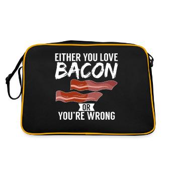 Funny Bacon Gifts - Retro Bag - black/gold - Back