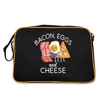 Funny Bacon Gifts - Retro Bag - black/gold - Back