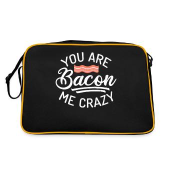 Funny Bacon Gifts - Retro Bag - black/gold - Back