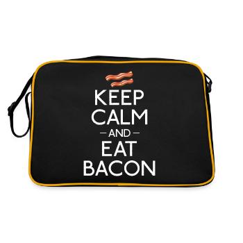 Funny Bacon Gifts - Retro Bag - black/gold - Back