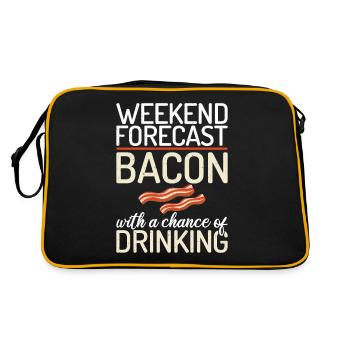 Funny Bacon Gifts - Retro Bag - black/gold - Back