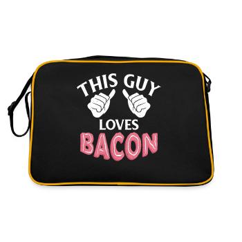 Funny Bacon Gifts - Retro Bag - black/gold - Back