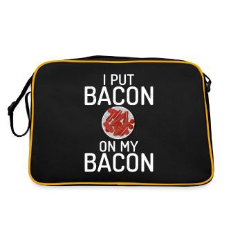 Funny Bacon Gifts - Retro Bag - black/gold - Back