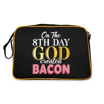 Funny Bacon Gifts - Retro Bag - black/gold - Back