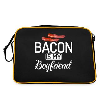 Funny Bacon Gifts - Retro Bag - black/gold - Back